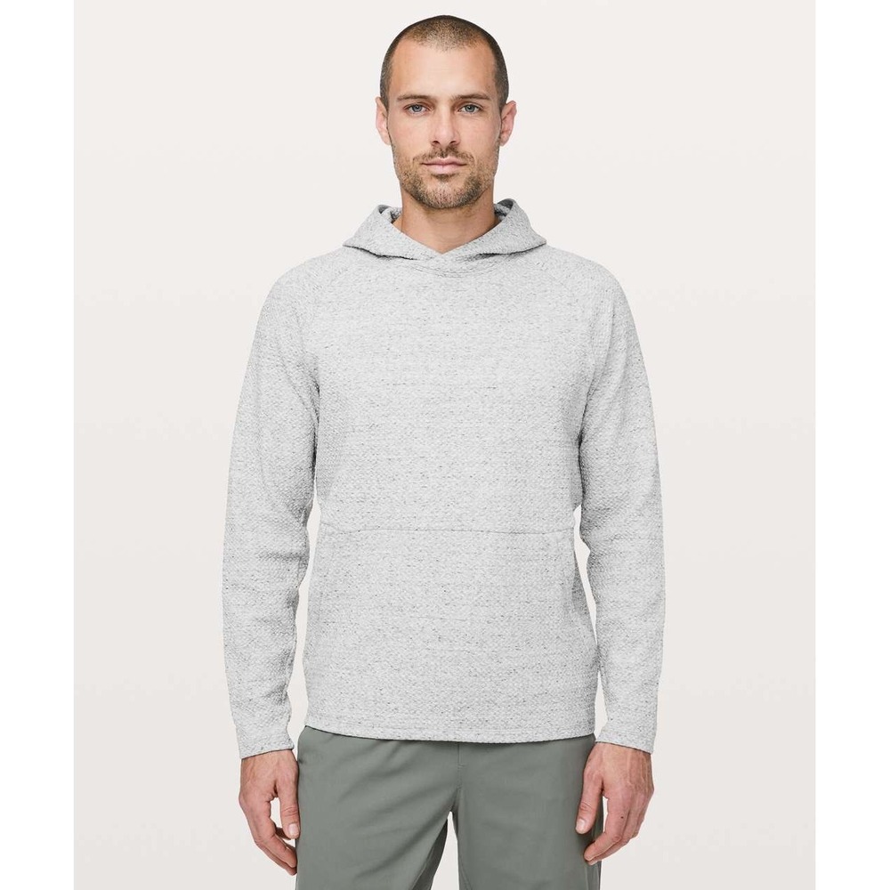 Lululemon At Ease Hoodie Heathered Melody Light Grey / Black Size Small